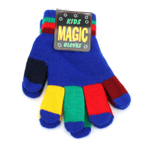 Bunte dehnbare Kinderhandschuhe von Magic Gloves – Marineblau