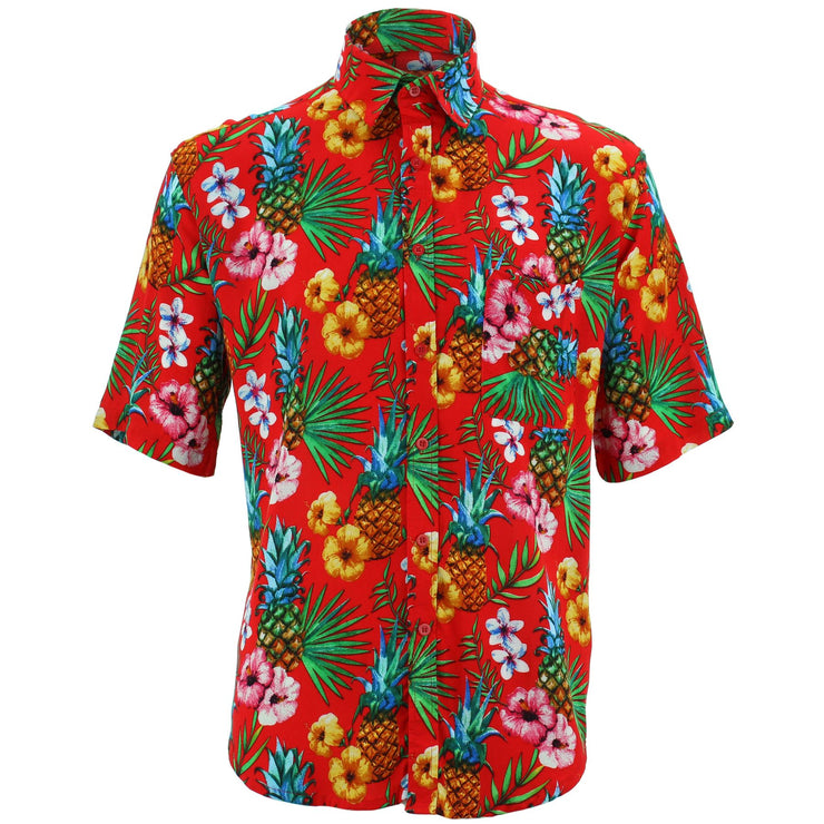 Regular Fit Short Sleeve Shirt - Tropical Red