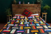 Handmade Quilted Patchwork Batik Printed Bedspread