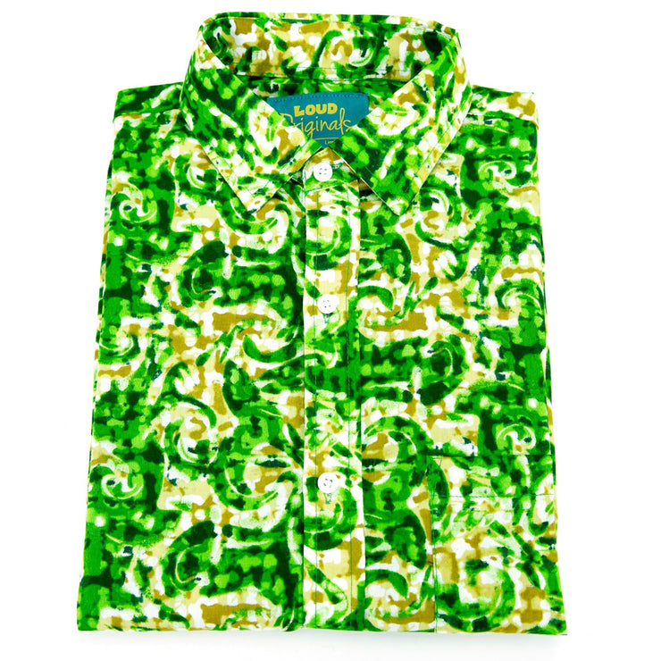 Regular Fit Long Sleeve Shirt - Green Ripple