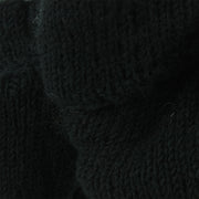 Chunky Wool Knit Fingerless Shooter Gloves - Plain - Black
