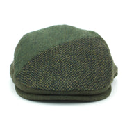 Wool Herringbone Mixed Fabric Flat Cap - Green