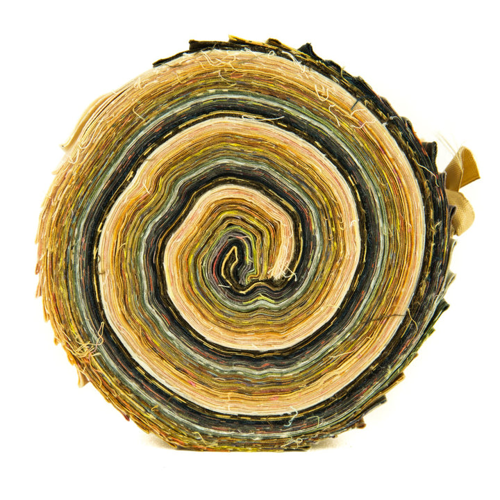 Cotton Batik Pre Cut Fabric Bundles - Jelly Roll - Gold