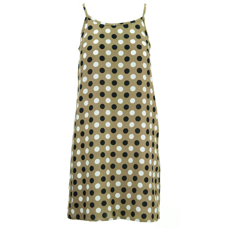 Strappy Dress - Brown Polka Dots
