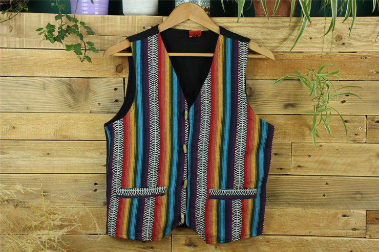 Cotton Canvas Waistcoat - Rainbow