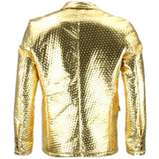 Shiny Metallic Embossed Jacket - Gold