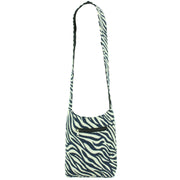Cotton Canvas Sling Shoulder Bag - Zebra Blue