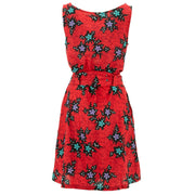 Belted Dress - Red Freesia