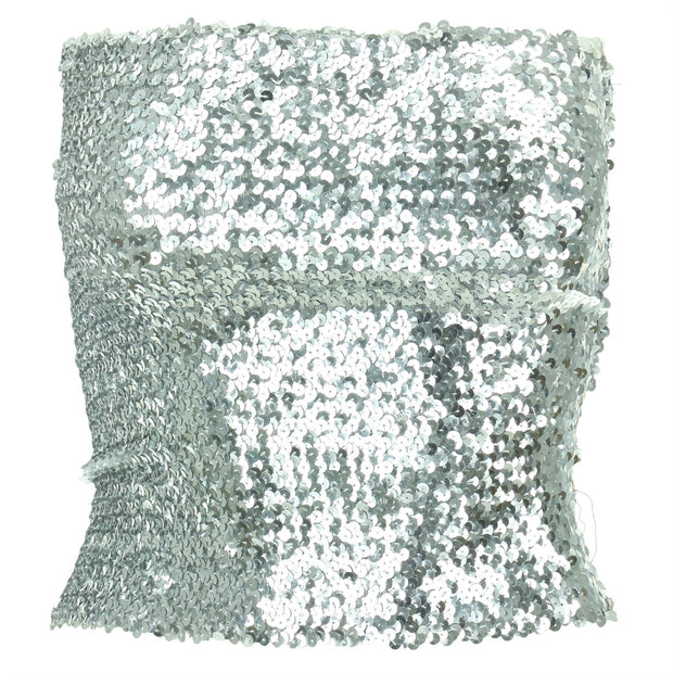 Sequin Strapless Top - Silver