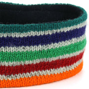 Wool Kint Headband - Stripe Green