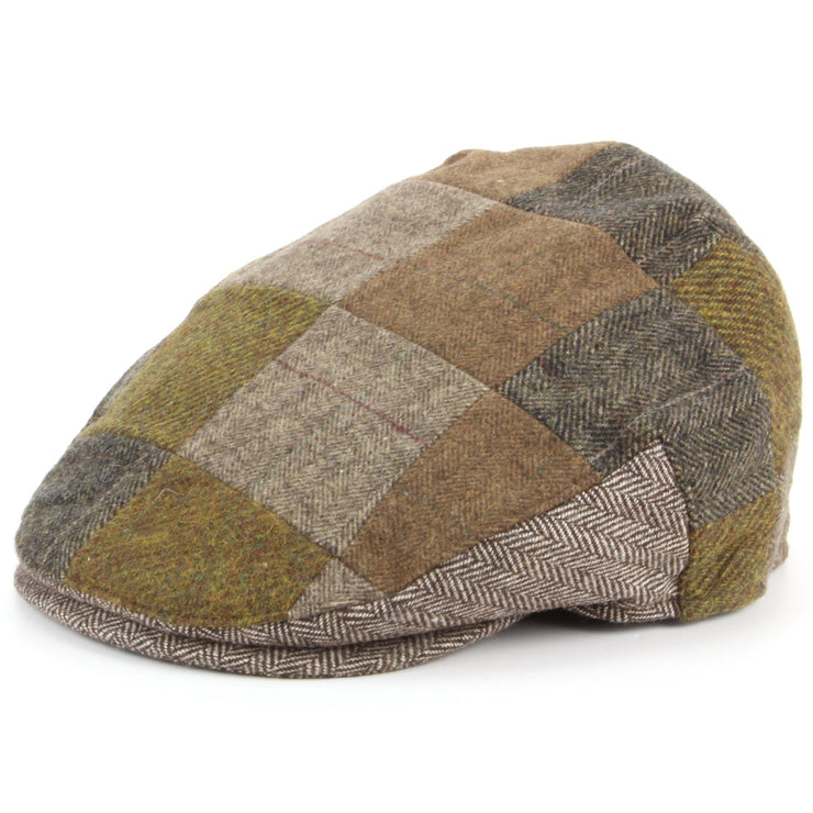 Patchwork tweed flat cap - Brown