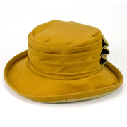 Ladies Wax Hat with Tweed Bow - Yellow