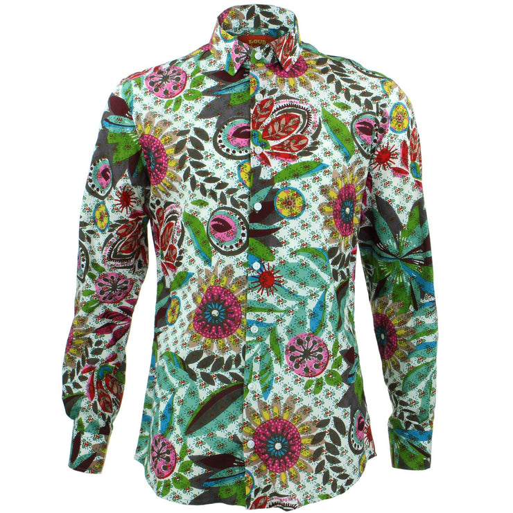 Tailored Fit Long Sleeve Shirt - Transparent Floral