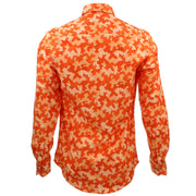 Tailored Fit Long Sleeve Shirt - Orange Camouflage