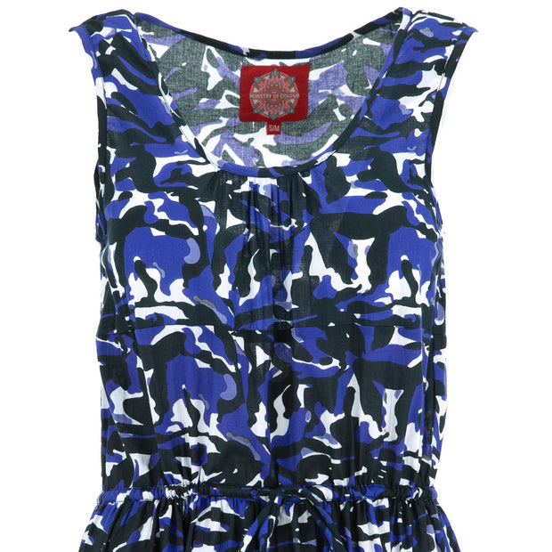 Waisted Maxi Dress - True Camo Blues