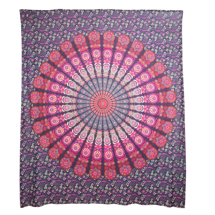 Block Printed Mandala Wall Hanging - Magenta