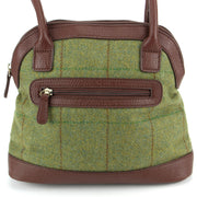 Tweed Shopper Tote Bag Handbag - Mid Green