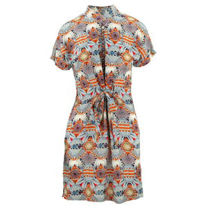 Mini robe mandarine - géométrique