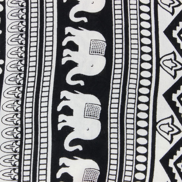 Regular Fit Long Sleeve Shirt - Black & White Elephants