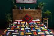 Handmade Quilted Patchwork Batik Printed Bedspread