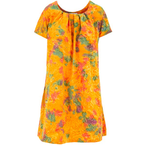 Fließendes Kleid mit Taschenfalten – Safran-Optik