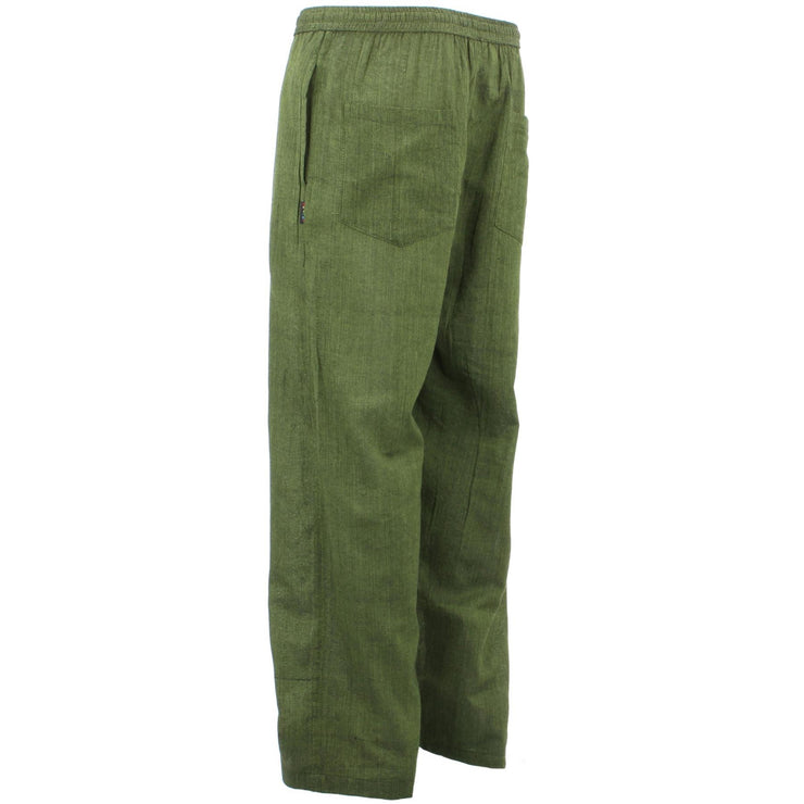 Classic Nepalese Lightweight Cotton Plain Trousers Pants - Green