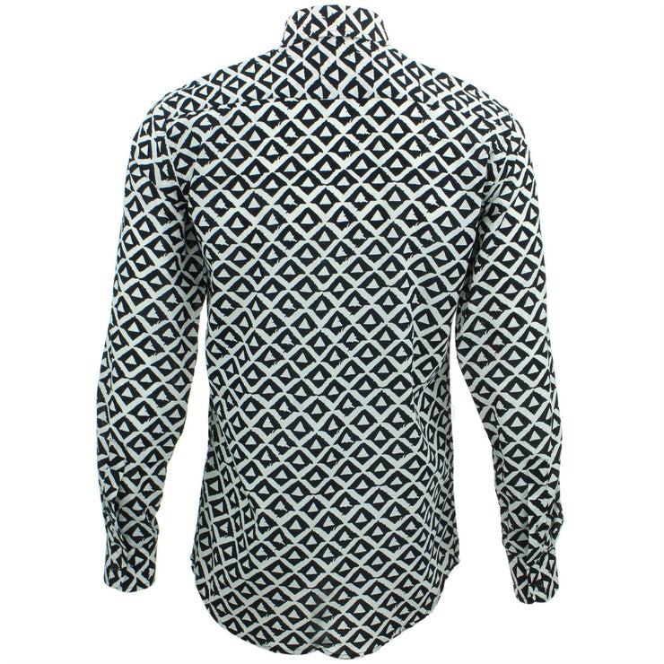 Tailored Fit Long Sleeve Shirt - Block Print - Triangles