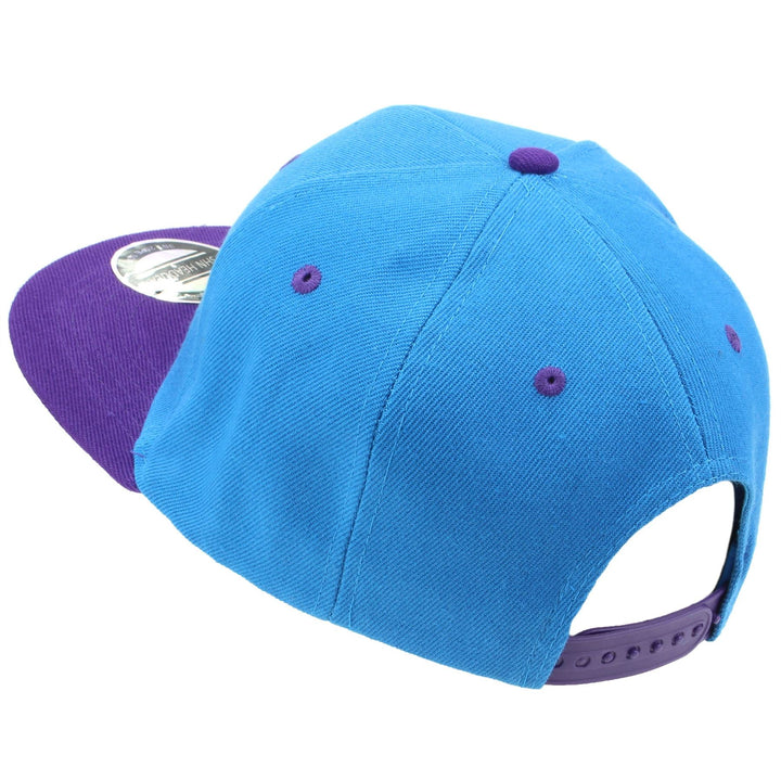 Contrast Peak Snapback Flat Peak Cap - Blue & Purple