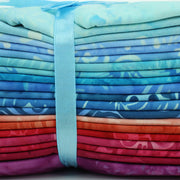 Cotton Batik Pre Cut Fabric Bundles - Fat Quarter - Blues & Reds