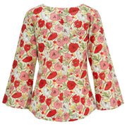 Wrap Top with Flared Sleeve - Avignon Petal Mint