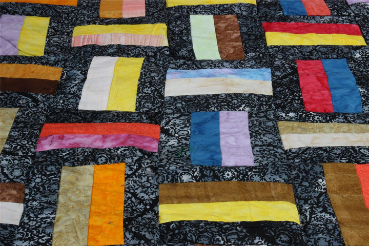 Handmade Quilted Patchwork Batik Printed Bedspread