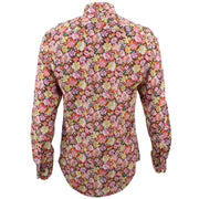 Tailored Fit Long Sleeve Shirt - Pink Yellow & Red Floral