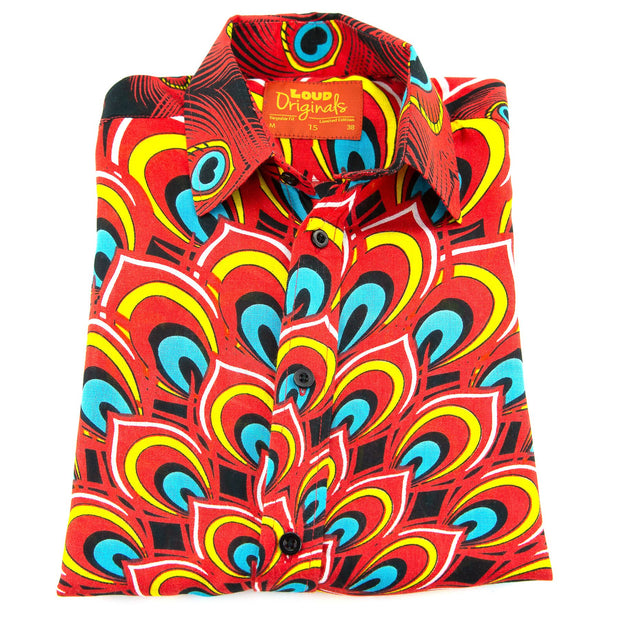 Regular Fit Short Sleeve Shirt - Peacock Mandala - Flame