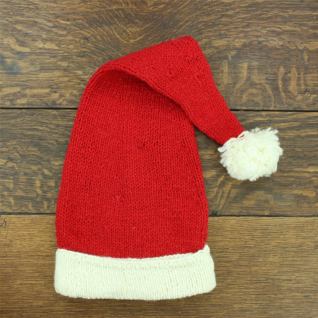 Hand Knitted Wool Christmas Beanie Hat - Santa 1