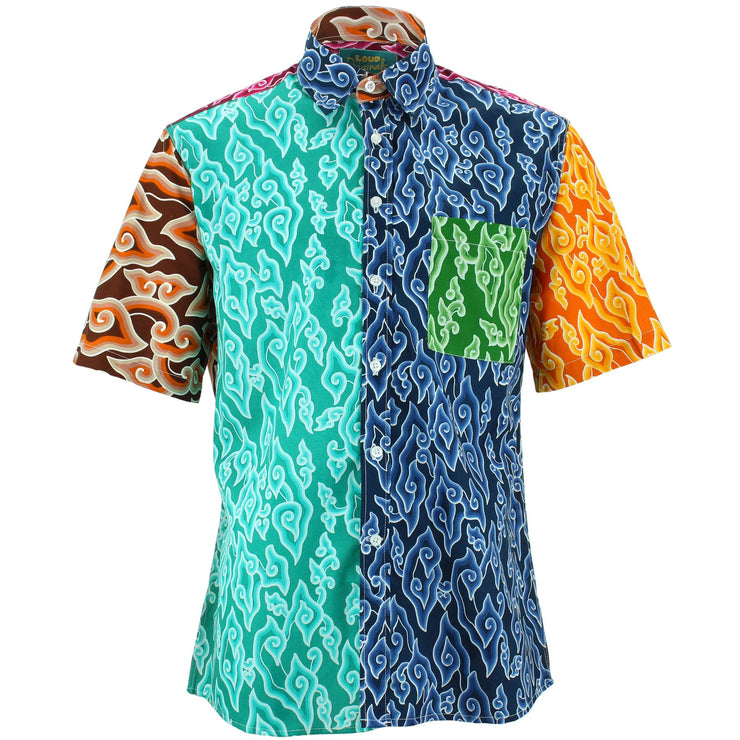 Regular Fit Short Sleeve Shirt - Random Mixed Panel - Java Batik