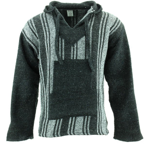 Mexikanischer Baja Jerga Kapuzenpullover – grau