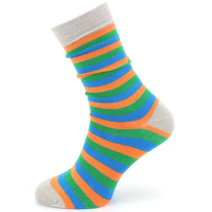 Bamboo Socks - Stripe - Green Blue Orange