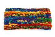 Hand Knitted Wool Headband  - Rainbow SD Rib