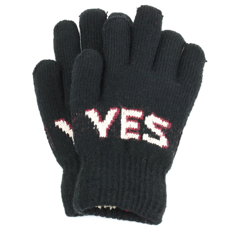 "Yes" Thick Gloves - Black