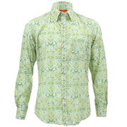 Tailored Fit Long Sleeve Shirt - Delicate Green Floral