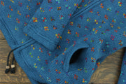 Hand Knitted Wool Hooded Jacket Cardigan - Fleck Navy Rainbow