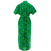 Mandarin Maxi Dress - Vivid Green Flower