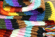 Hand Knitted Wool Scarf - Stripe Progress Rainbow