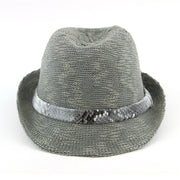 Lightweight trilby hat with faux leather snakeskin band - Dark grey (57cm)