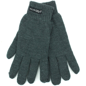 Gestrickte Handschuhe mit elastischen Bündchen – grau