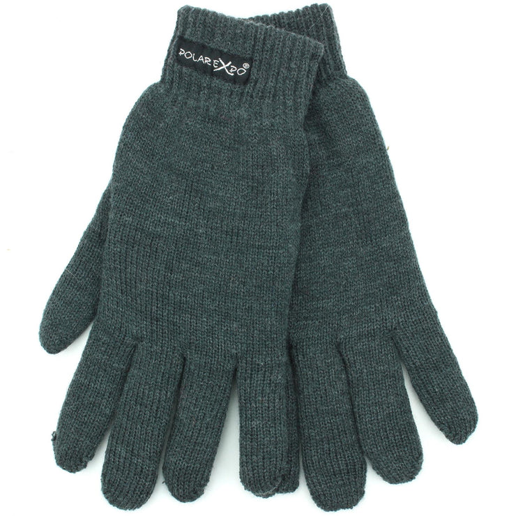 Knitted Elasticated Cuffs Gloves - Grey