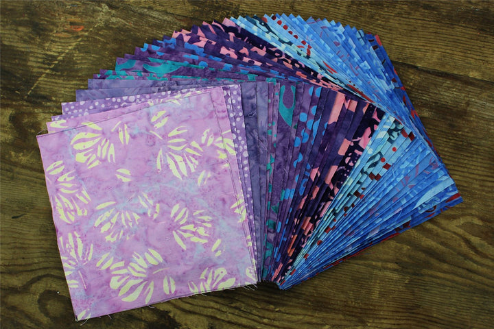 Charm Pack - 40 x 5" Squares of Cotton Batik