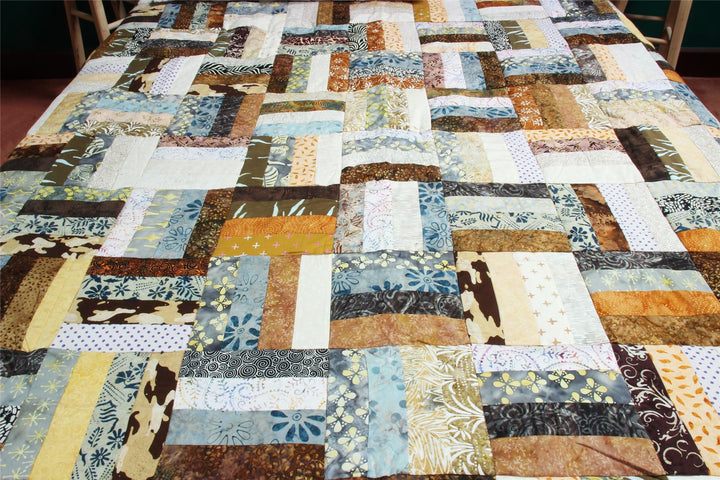 Handmade Quilted Patchwork Batik Printed Bedspread