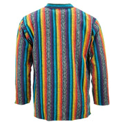 Brushed Cotton Grandad Shirt - Rainbow