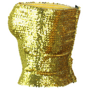 Sequin Strapless Top - Gold